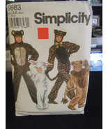 Simplicity 9983 Adult&#39;s Bear, Bunny, Leopard &amp; Lion Costume Pattern - Si... - £9.68 GBP