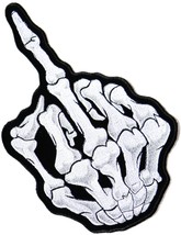 6.75&quot;x11&quot; Middle Finger Skull Ghost Skeleton Zombie Biker Rider Hippie Punk R... - £20.60 GBP