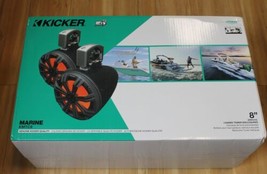 KICKER 45KMTC8 8&quot; Loaded Tower Enclosures Marine Speakers, Charcoal on Black - £425.54 GBP