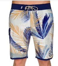 Vans Tropical Board Shorts Floral Blue Tan Scalloped hem Size 34 New - £19.14 GBP