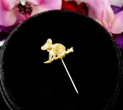 Tiny Koala Bear Stick Pin Vintage Brooch Stickpin Goldtone 1 1/2&quot; - £13.23 GBP