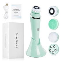 Brush rechargeable electric waterproof spin sonic exfoliating face scrubber brush kit 6 thumb200
