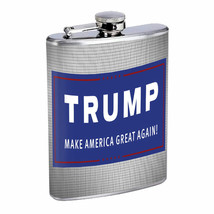 President Donald Trump D2 8oz Stainless Steel Flask Drinking Whiskey Liquor 2016 - £11.43 GBP