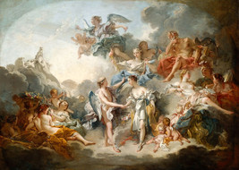 Art Giclee Printed Oil Painting Print Classical mythical figures by Boucher - £8.17 GBP+