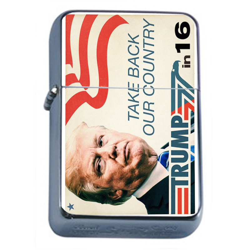 President Donald Trump 2016 D8 Windproof Refillable Flip Top Oil Lighter - $14.80