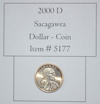 2000 D Sacagawea Dollar Coin, # 5177, rare coins, vintage coins, old coins, coin - £9.83 GBP