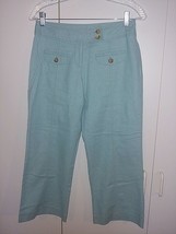 STUDIO Y LADIES CROPPED LINEN/RAYON THIN PANTS-1/2-NWOT-LOW-RISE-CUTE-CO... - $8.59