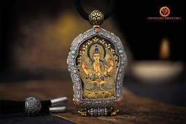 Buddha pendant. Guan Yin/ Chenrezig bodhisattva. Ghau, protection amulet - $848.00