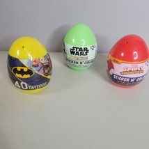 Batman 40 Tattoos Star Wars Baby Yoda and Spider Man Sticker and Color Egg Lot - £12.31 GBP