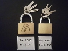 PADLOCKS: Brass Mini , Set of 2 individual sizes ( 1 3/16&quot; &amp; 15/16&quot;) - £3.58 GBP