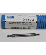 NEW SGS 31172 Square End Mill: 1/16&quot; Dia 1/8&quot; LOC 1/8&quot; Shank 1-1/2&quot; OAL ... - $346.45 MXN