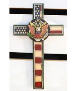 Rustic Western American Flag Army With Eagle Great Seal Memorial Wall Cross - $474.37 MXN