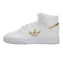 new men&#39;s 8 Adidas Originals Drop Step XL High Top White Gold Sneaker FW... - £47.83 GBP