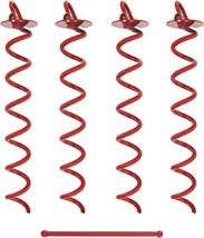 Heavy Duty Ground Screw Anchor Twist Stakes, 16 Inches Long, 7Penn, 4 Pack. - £35.27 GBP