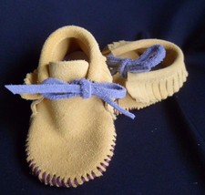 Leather BABY MOCCASINS SOFT SOLE SHOES Size 2 - $29.35