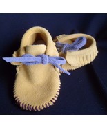 Leather BABY MOCCASINS SOFT SOLE SHOES Size 2 - $40.12 CAD