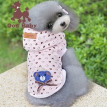 Heart Print Dog Clothes Coat Knitting  Pet Clothing for Small Dogs Cute Autumn W - £50.63 GBP