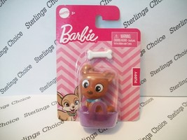 Barbie Accessory Puppy Figurine with Basket and Bone - $130.71 MXN