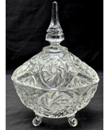 Vintage IMPERLUX Lead Crystal Covered Candy Dish Pinwheel Pattern IPX3 -... - $38.26