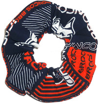 Denver Broncos Patches Blue Fabric Hair Scrunchie Scrunchies by Sherry NFL  - $6.99