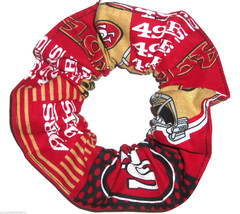 An item in the Sports Mem, Cards & Fan Shop category: San Francisco 49ers Patches Fabric Hair Scrunchie Scrunchies by Sherry NFL  