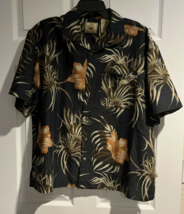 Joe Marlin Original Outfitters  Button Down Short Sleeve Black Floral Me... - $15.87