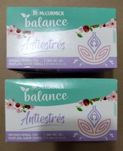 2X Mc Cormick Balance Te Antiestres / Anti Stress Tea -2 Boxes Of 20 Tea Bags Ea. - $15.78