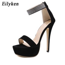 Eilyken Stiletto Heels15cm Sexy Stripper Shoes Gladiator Sandals Fashion Rhinest - £47.49 GBP