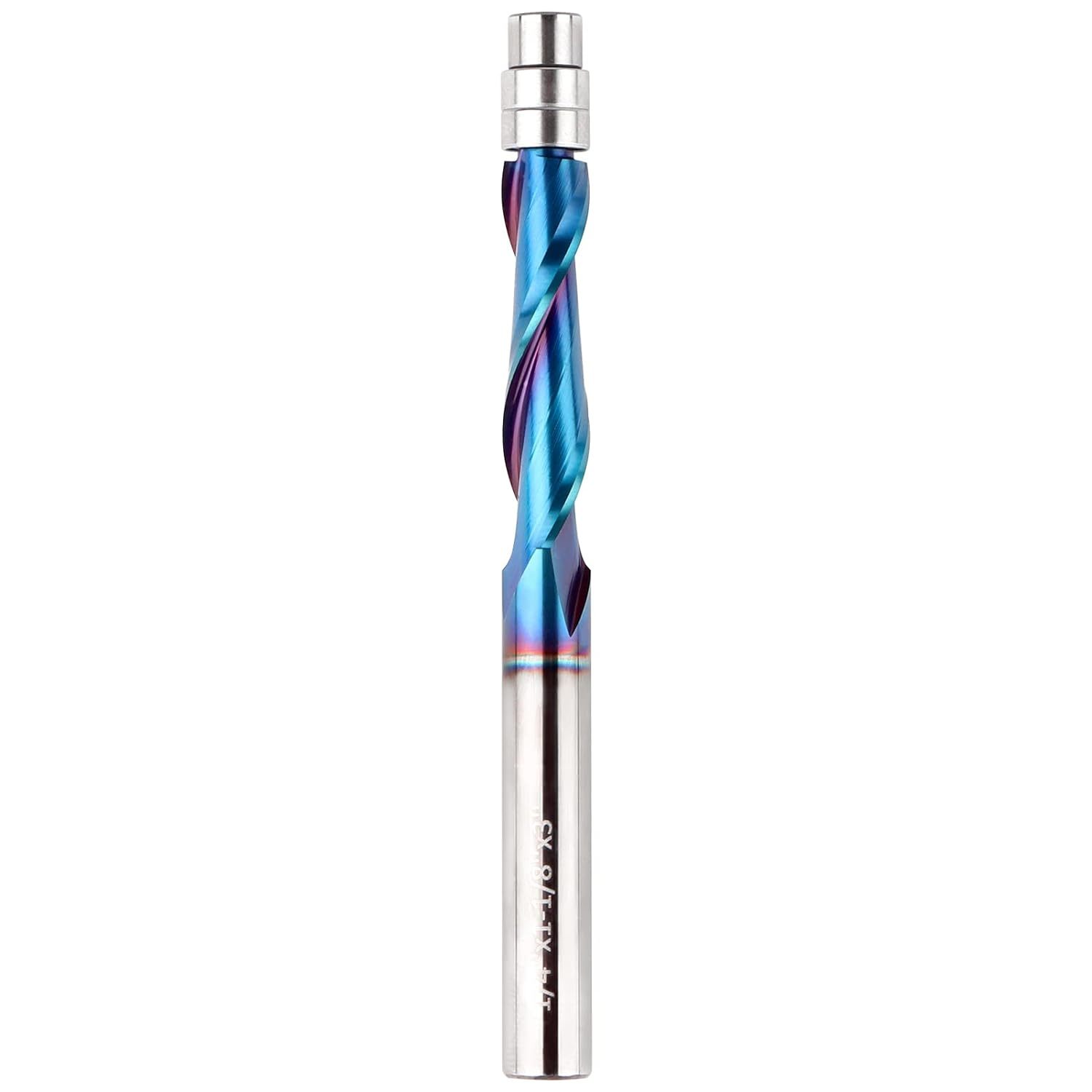 Solid Carbide Flush Trim Router Bits Spiral With Nano Coated By, 1/4&quot; Shank - $29.94