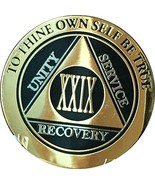 Recoverychip 29 Year AA Medallion Elegant Black Gold Silver Bi-Plated Al... - $17.32