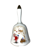 Christmas Bell Santa Claus Trees Birds Porcelain Japan Vintage No Clango... - £7.80 GBP