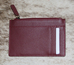 Myra Bags #9337 Burgundy Leather 4.75&quot;x3&quot; ID, Card Holder~RFID Block~Slots~Zip - £11.35 GBP