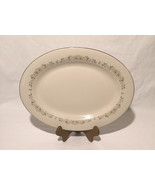 Crest Wood Ivory China oval serving platter Lotus white flowers Japan 7008 - £4.69 GBP