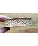 Vintage Offray Dainty Flowers Cream Fabric Ribbon Rustic Cottagecore Crafts - £6.20 GBP