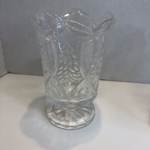 Fifth Avenue Ltd Crystal Ribbon Tree 7.5&quot; Hurricane Candle Holder Vase - £15.65 GBP