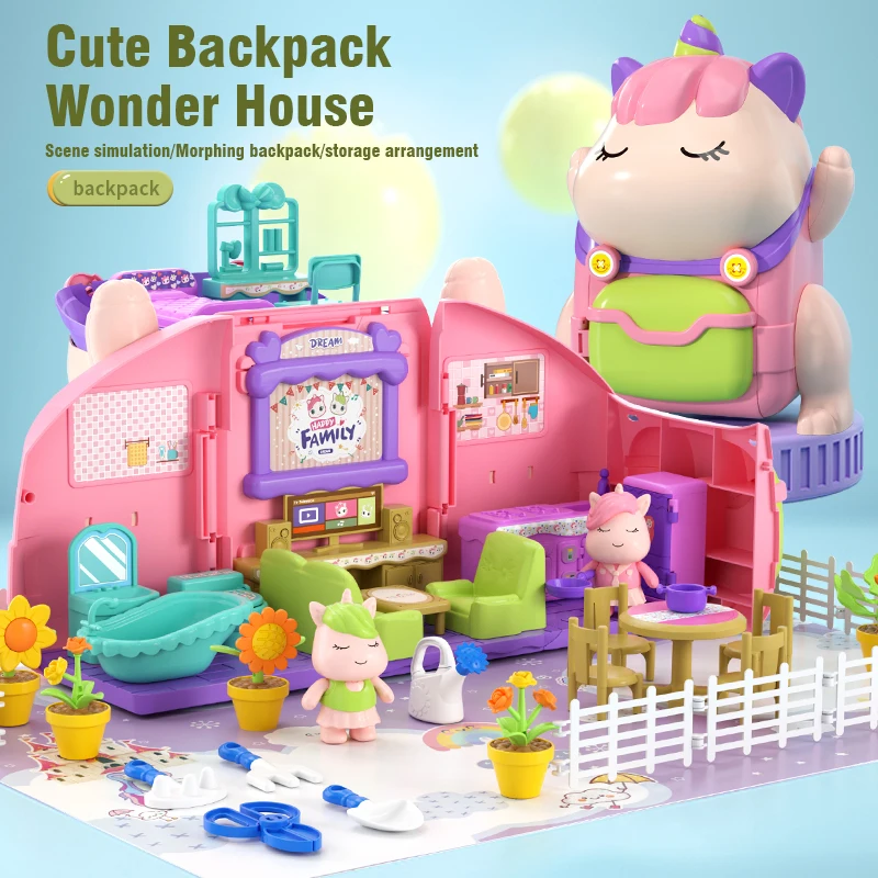 Doll House Playset Pretend Play Toys Diy Kawaii Home Furniture Miniature Items - £48.54 GBP+