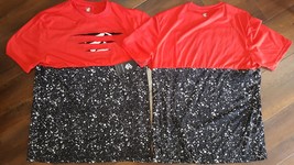 ROCAWEAR Distressed Red Black short sleeve T shirt Rocaware Monogram T-shirt - £14.17 GBP