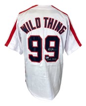 Charlie Sheen Signed White Rick Vaughn Baseball Jersey Wild Thing Inscribed BAS - £145.02 GBP