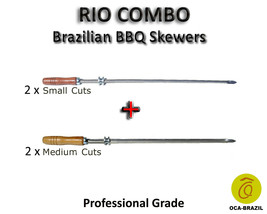 Rio Combo - Set of 4 - Brazilian Skewers for BBQ 28&quot; -  Professional Grade - £35.96 GBP