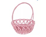 Easter Pink Gathering Basket, Woven Farmhouse Décor 11.5Inx13.5in - $38.49