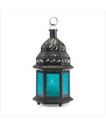 2 - Blue Glass Moroccan-Style Lanterns - $44.18