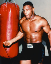 Mike Tyson 16x20 Canvas Giclee Bare Chested Training Boxing Gym Punch Bag - $69.99