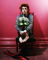 David Bowie 16x20 Canvas Giclee Barefoot In Chair Red Room - $69.99