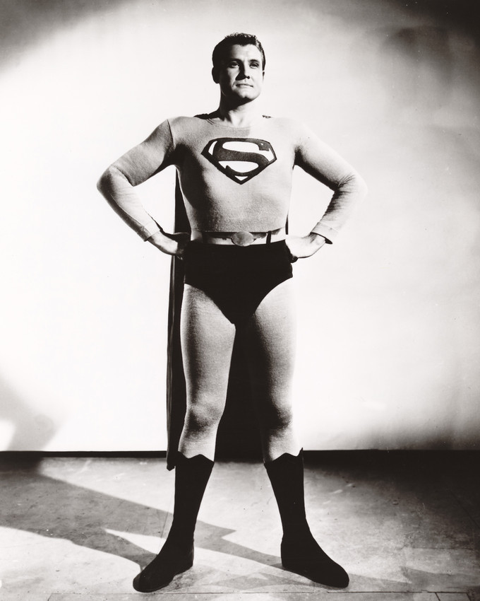 George Reeves Adventures Of Superman B&W 16x20 Canvas Giclee - $69.99
