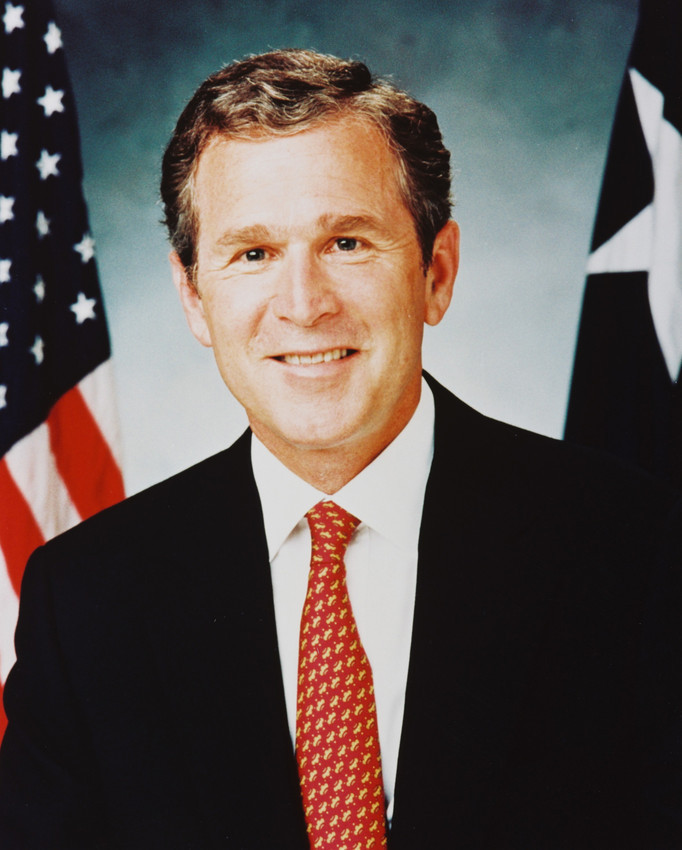 President George W. Bush Jr Color 16x20 Canvas Giclee By Flag - $69.99