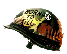 Full Metal Jacket 16x20 Canvas Giclee Classic Born To Kill Helmet Peace Sign - $69.99