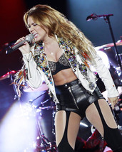 Miley Cyrus 16x20 Canvas Giclee Sexy In Leather Shorts Bra Top In Concert - £55.93 GBP
