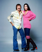 Sonny Bono &amp; Cher 16x20 Canvas Giclee Cool 1970&#39;S Studio Portrait Colorful - £55.77 GBP