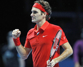 Roger Federer 16x20 Canvas Giclee In Red Nike Tennis Shirt And Head Band - £55.94 GBP