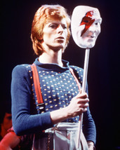 David Bowie 16x20 Canvas Giclee Holding Face Mask In Concert 1970&#39;S - £54.84 GBP